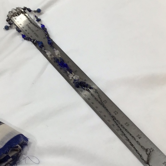 Blue & white beads & chips 30” counterweight extender - Picture 6 of 7